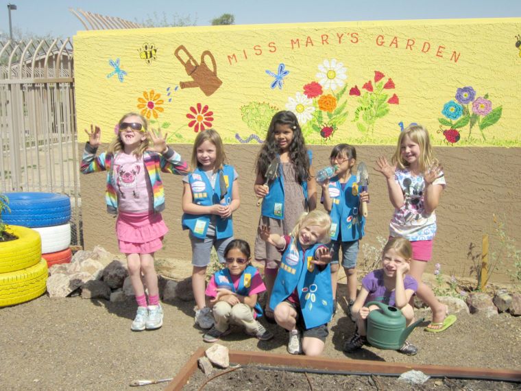 Girl Scout Troop 1538 are getting their hands dirty